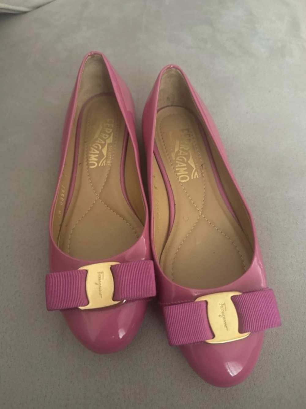 Salvatore Ferragamo "Varina" Patent Leather Ballet Flats 35